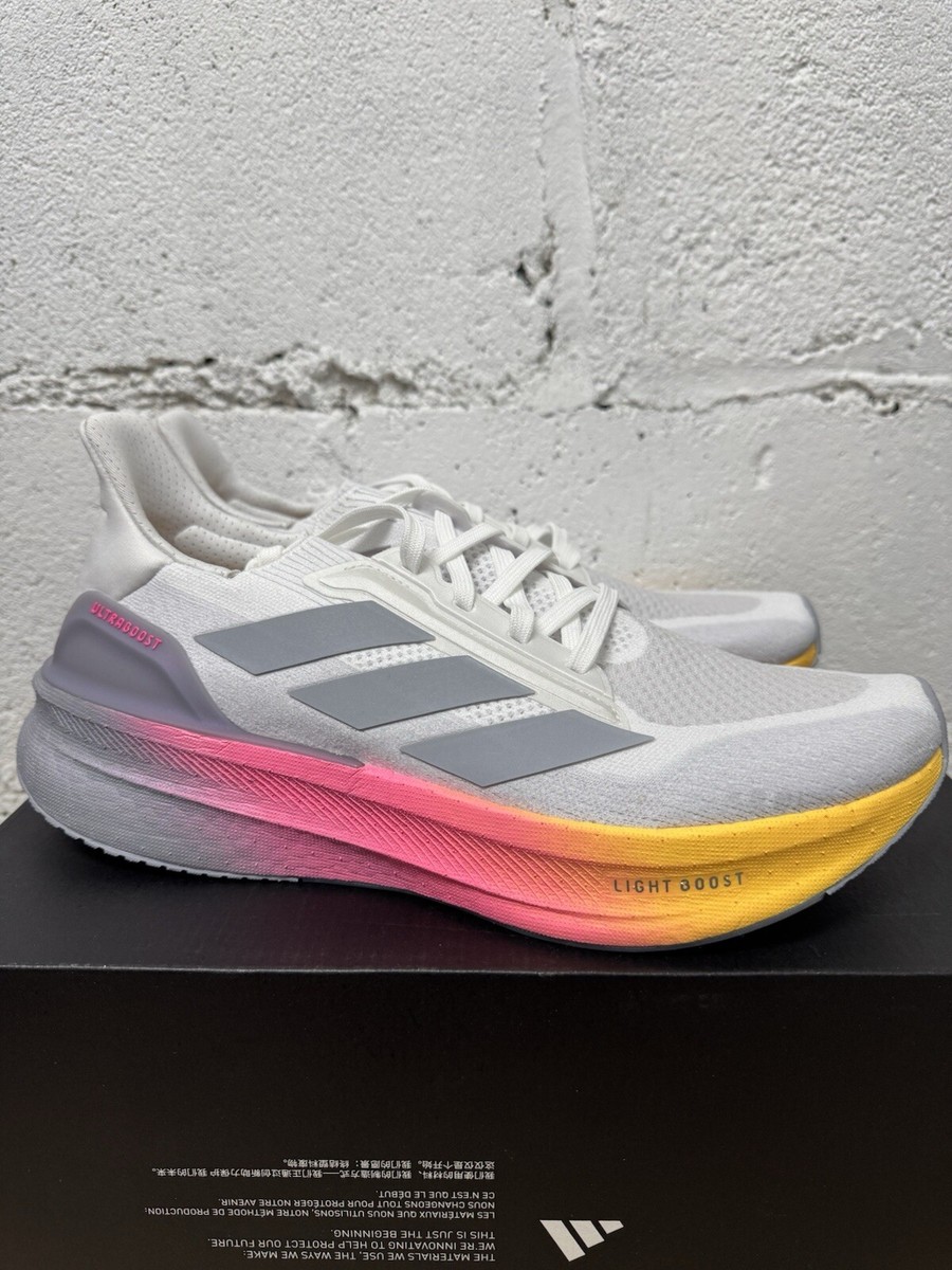 Adidas Ultraboost Light Mens Running Shoes White Pink Yellow IH0636 Size 11 SIZE 11 MENS - Adidas UltraBoost 5X Cloud White Halo Silver  main image 2