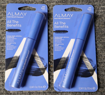 Pair NEW ALMAY One Coat Multi-Benefit Mascara - 502 Black