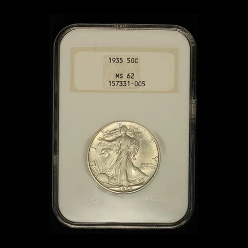 1935 50c Walking Liberty Silver Half Dollar NGC MS62 - Free Shipping USA