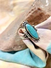 Sterling Silver Ring- Vintage- Turquoise- Native American- Navajo- Size 7