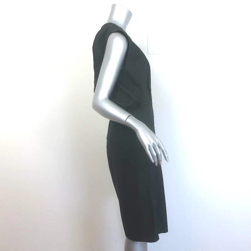 Vestido Marni Drapeado Espalda Sin Mangas Negro Algodón Popelina Talla 42 Foto 3 de 4