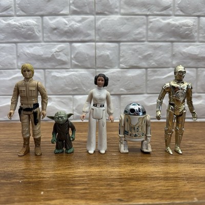 Vintage Kenner Star Wars Figuren Lot Luke Bespin Leia Hoth R2-D2 C-3PO Yoda 1977-1980