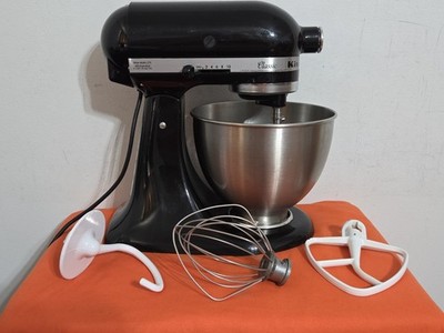Kitchen Aid Classic Stand Mixer Black K45SSOB Bowl & 3 Attachments Works (Read)