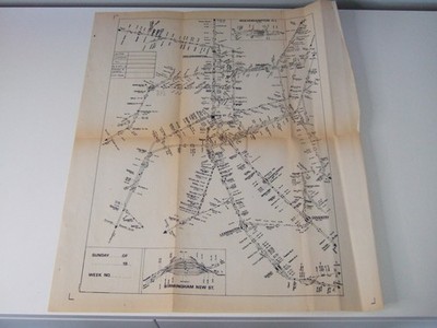 British Rail WEST MIDLANDS TRACK DIAGRAM/PATHING PLAN. 1980s.