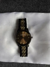 Geoffrey Beene Men's Quartz Black & Gold Band