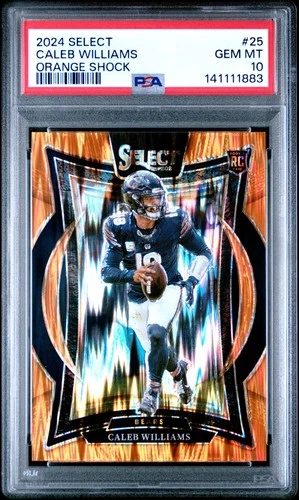 2024 PANINI SELECT ORANGE SHOCK #25 CALEB WILLIAMS ROOKIE RC 492/499 PSA 10