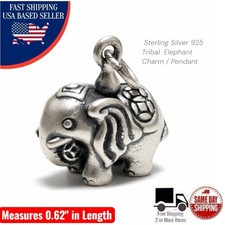 Elefante Buena Suerte 925 Plata Esterlina Tribal Bali Hueco Dije Colgante Regalo