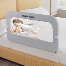 Bed Guard Rail for Toddlers - 32" Adjustable Heights  Folding up Portable Be...