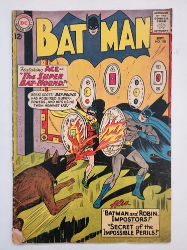 BATMAN 158 - DC 1963  Ace - the Super Bat-Hound! Vintage