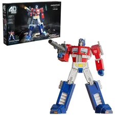 4D Build, Transformers Optimus Prime 3D Model Kit with LED Lights, Transforme...