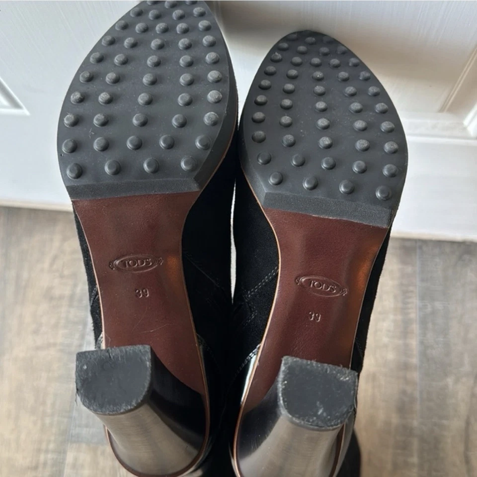 Botas de plataforma Tod’s de gamuza con ribete de látigo | talla 39EU Foto 3 de 4