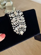 House Of Harlow 1960 Black Crossbody Clutch Velvet Black Rhinestone Evening Bag