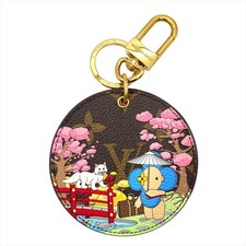 LOUIS VUITTON Monogram Porte Cre Illustre Key Ring Bag Charm With Box