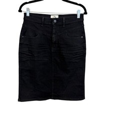 Jordache Vintage Denim Skirt Size 28 Black Casual Dark Wash