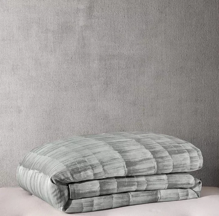 Edredom e fronhas Bloomingdale's Hudson Park "Listra de textura escovada" F/Q, novo com etiquetas - Imagem 3 de 4