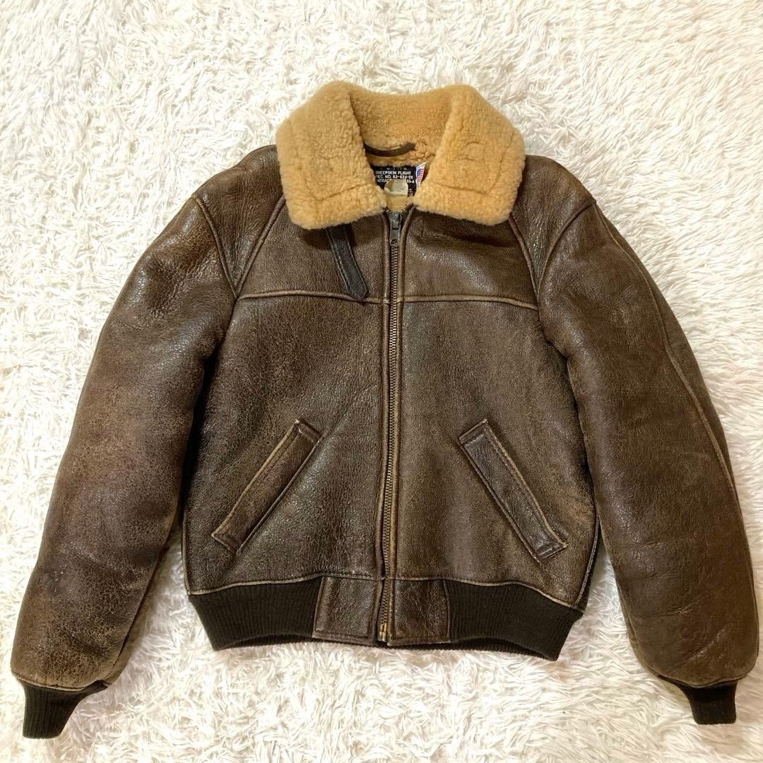 Schott B-6 Shearling Flight Jacket Sheepskin Size… - image 1