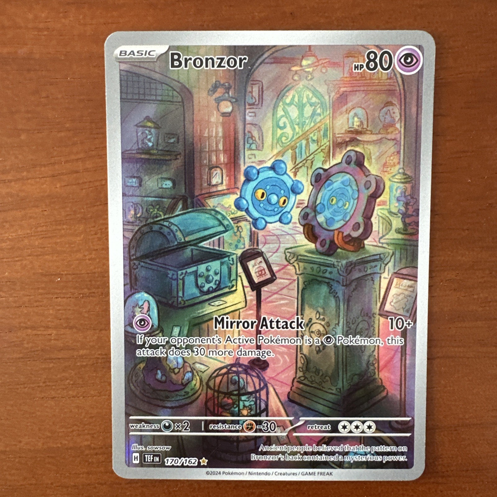 Pokemon Bronzor 170/162 Temporal Forces Illustration Rare Holo