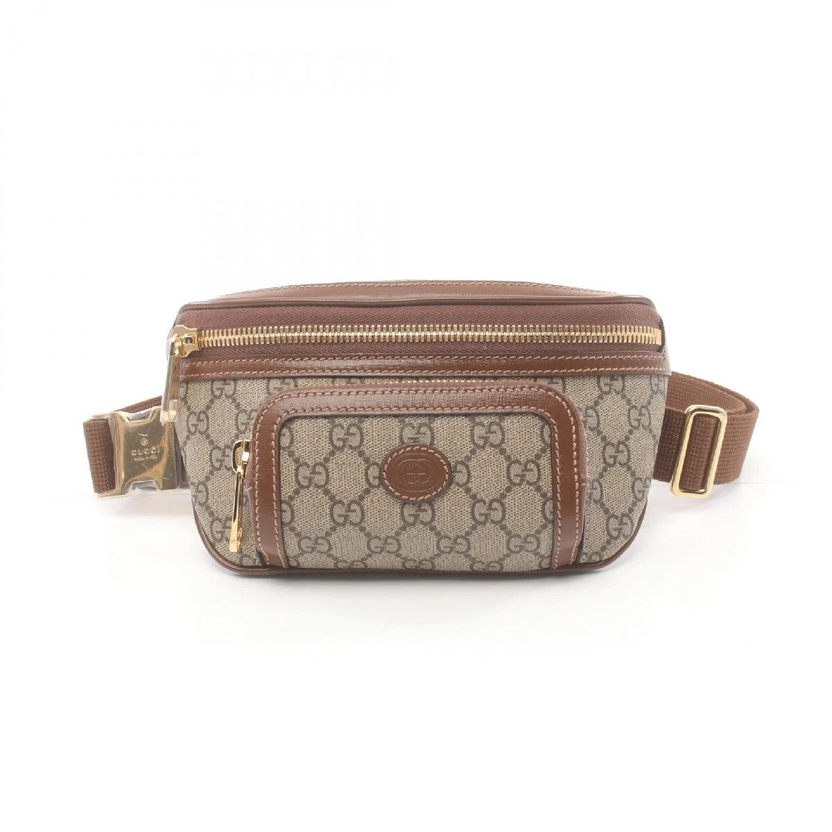 Sac ceinture GUCCI imbriqué G toile enduite PVC taille corps GG Supreme 971979