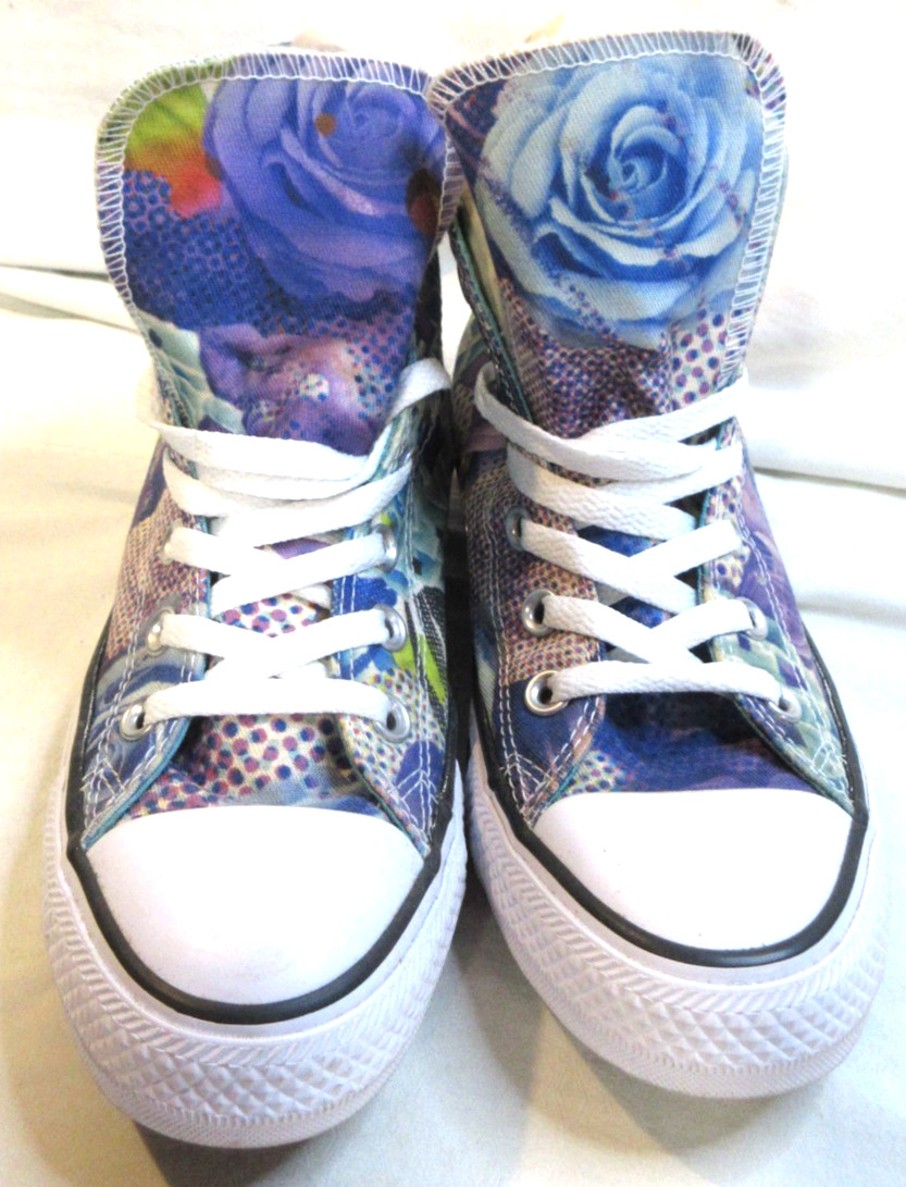 COLLECTIBLE~RARE~GEOMETRIC/FLORALS~CHUCK TAYLOR CONVERSE ALL STAR HIGH TOPS