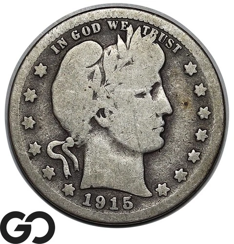 1915-S Barber Quarter, VG+