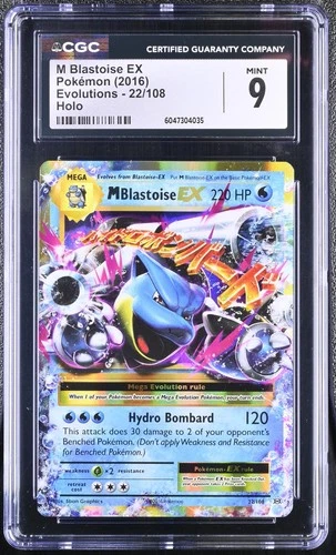 Pokemon CGC 9 M Blastoise EX Holo - Evolutions 22/108
