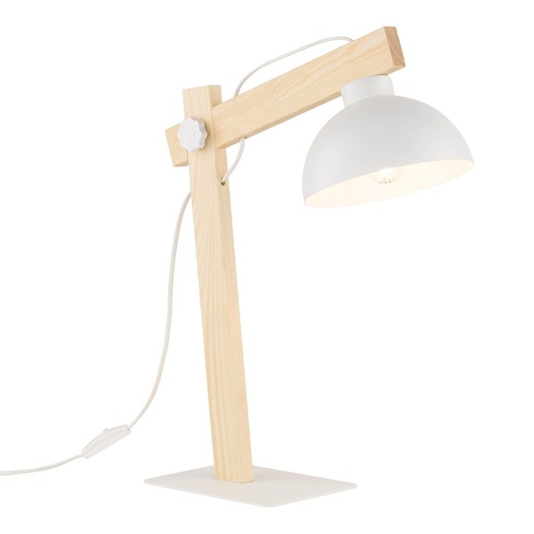Tischleuchte Holz Metall 52 Cm Verstellbar Knickgelenk E27 Schreibtischlampe-image