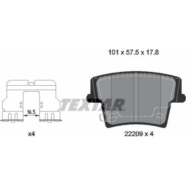Textar 2220901 Bremsbelagsatz FüR Dodge Chrysler Charger Challenger 300C LX-image