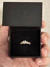 Lab Created White Sapphire Engagement Ring In Sterling Silver Size 7