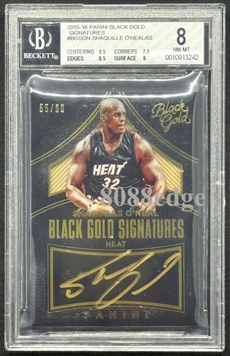 2015-16 BLACK GOLD SIGNATURE AUTO: SHAQUILLE O'NEAL #55/60 AUTOGRAPH "SHAQ"BGS 8