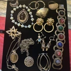 Vintage Estate Costume Jewelry Lot 70s MCM 80s   Gold Tone Chunky Runway