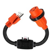 Overload Protector 30 Amp to 110 Volt RV Adapter Cord with 15M/30F With Lock