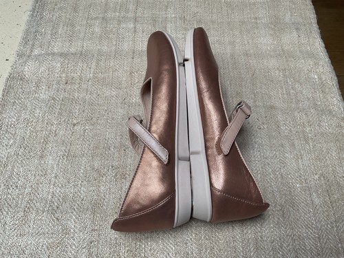 Clarks Tri Axis Rose Gold Metallic Leather Ballet Mary Jane pump shoes 5 UK New - Picture 5 of 13