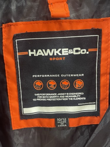 Hawke & Co Sports Boys Youth Size 10-13 Orange Gray Winter Coat Pockets Lined - Picture 2 of 13