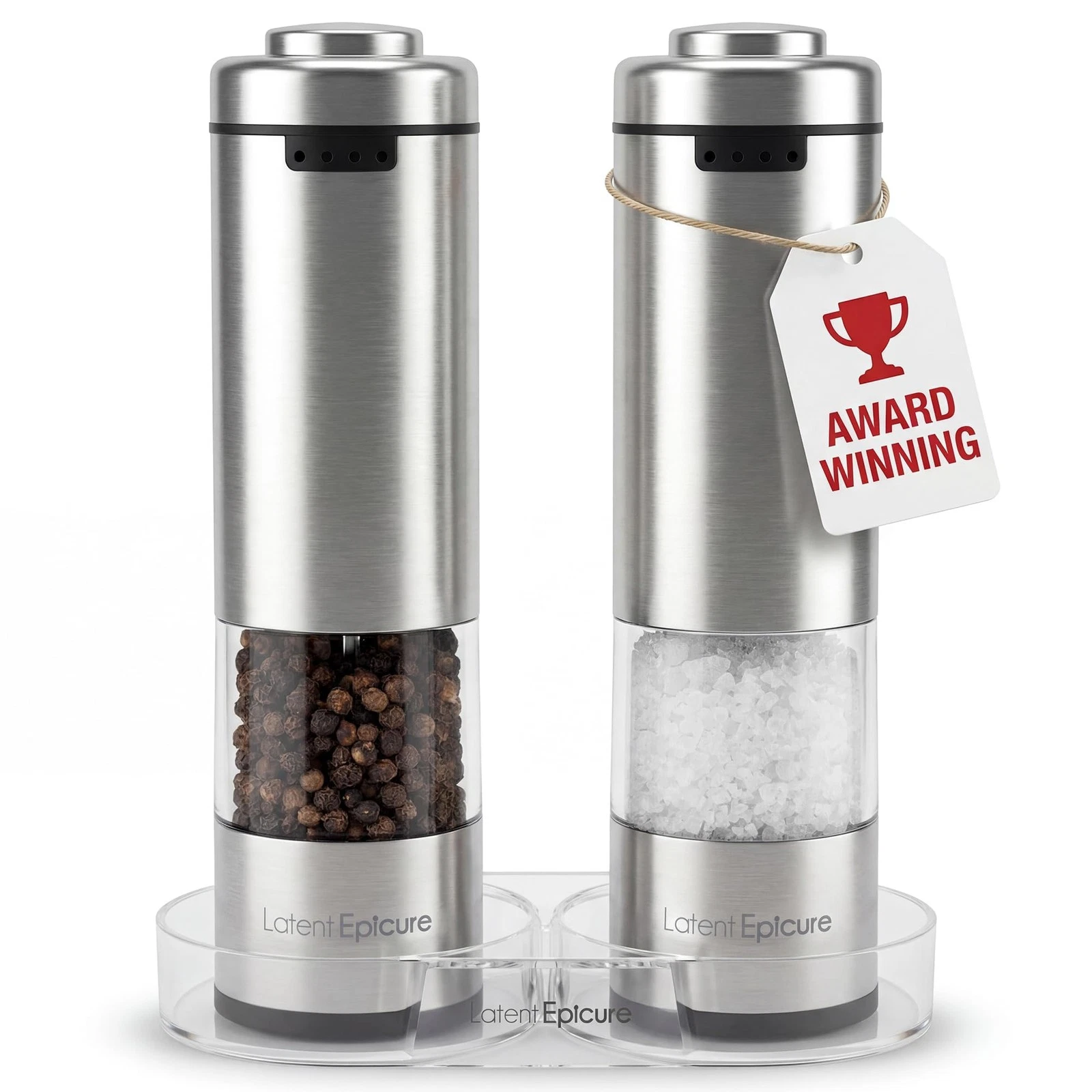 Electric Salt and Pepper Grinder Set, USB-C Rechargeable Stainless Steel Mill...
