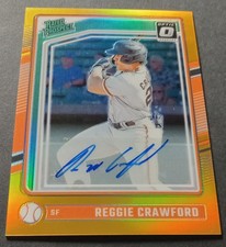 2024 Panini Prizm Donruss #189 Reggie Crawford Gold Optic Auto RC San Fran 3/10
