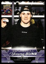 Tyler Angle 2023-24 Upper Deck UD Canvas Young Guns #C388 Rookie Columbus Blue