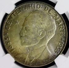1953 PESO JOSE MARTI CENTENNIALSILVER COIN NGC MS 63