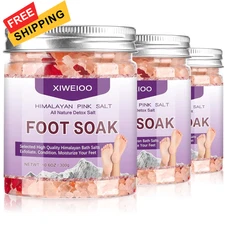 Foot Soak Kit Pack of 3 Natural Epsom Salt Rose- Essential spa Itching,Foot... 