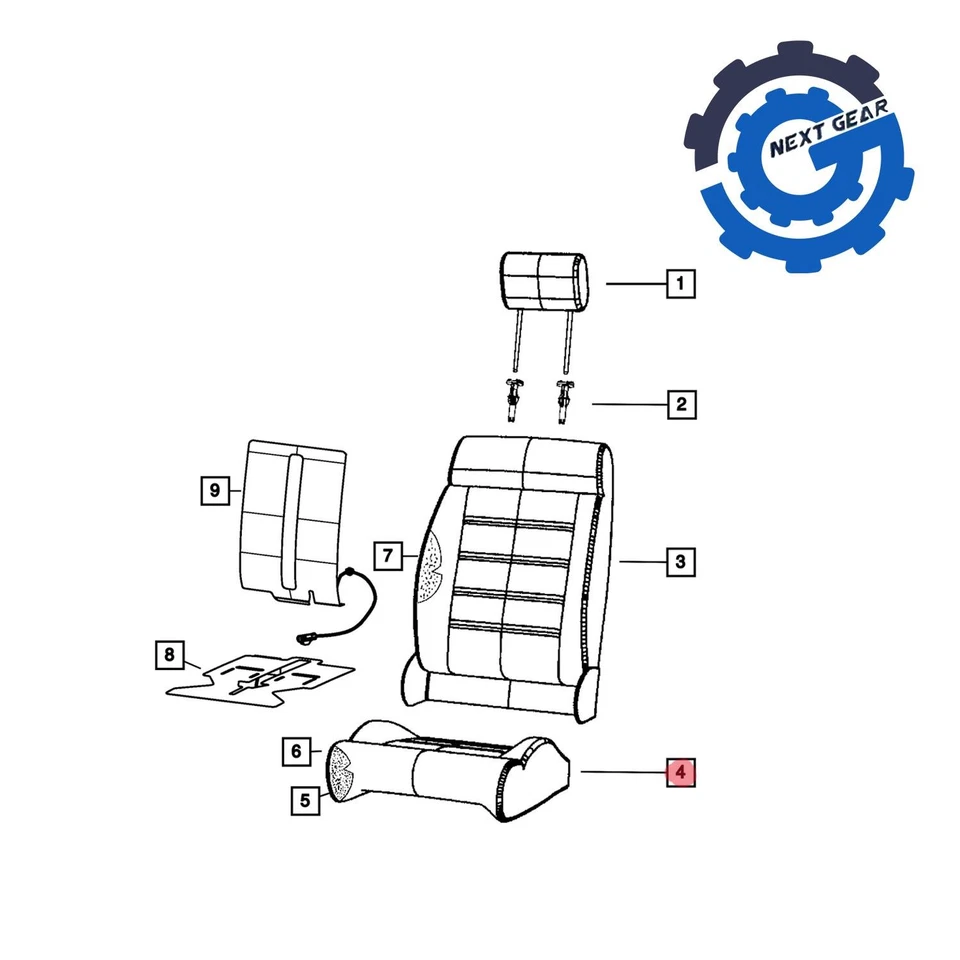 Nueva cubierta de asiento delantera izquierda negra OEM Mopar 2013-2018 Jeep Wrangler 6CG27XDBAB Foto 3 de 4
