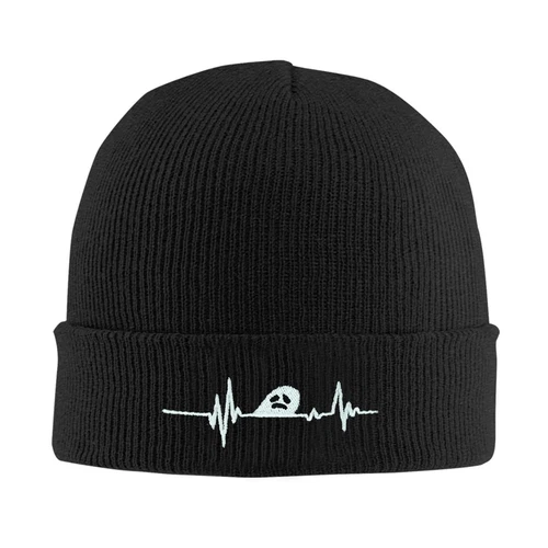 Ghost Embroidered Beanie Cap Soft Knit Hat for Women Men Chemo Sleep