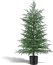 1PCS Faux Norfolk Pine Topiary Trees with Pot, 4FT Uv-Anti Decor  Artificial Ev