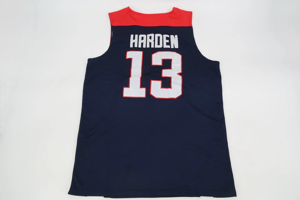 Camiseta masculina basquete EUA grande vermelha marinha Nike Team Harden #13 estilo olímpico NBA - Imagem 2 de 4