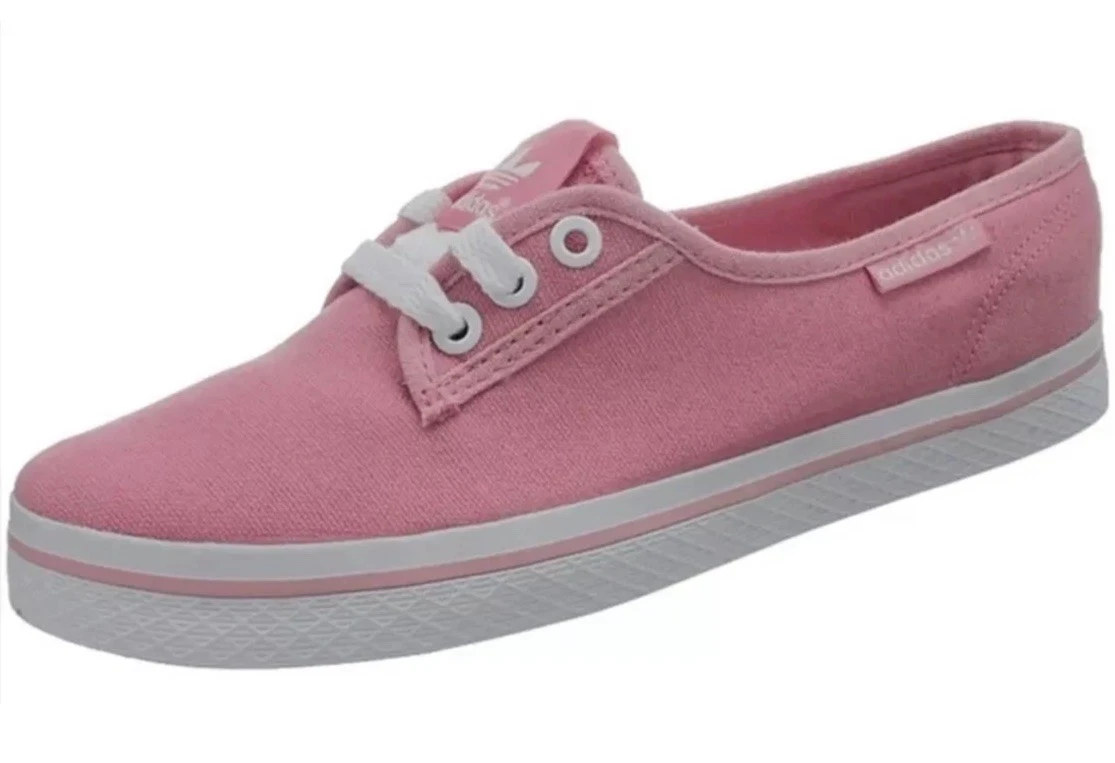 Adidas Originials rosa miele tela donna stringate Plimsolls taglia UK 3 5