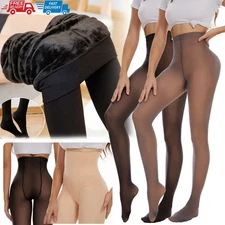 1-2x Elegant Tights Women's Fleece Lined Pantyhose Control Top Panty Stockings