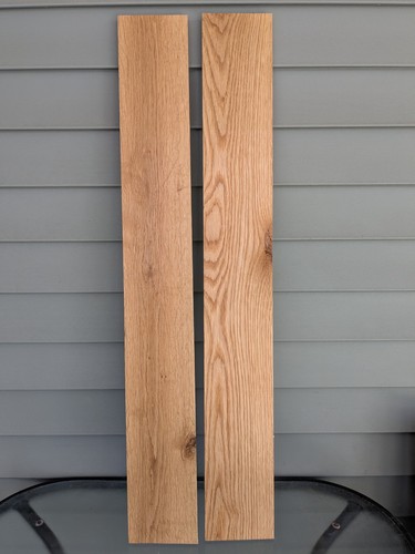 2 Awesome Vintage Sawn White Oak Boards 4 3/4" X 35" X 7/16" Lot X65