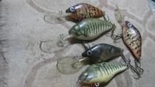 5 Vintage Lazy Ike Natural Ike Deep Diving Wood Lure Lures One Square Bill