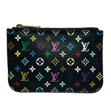 LOUIS VUITTON Monogram Multicolor Coin Case Wallet Key Pouch Black  M93735 F/S