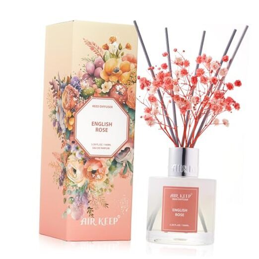 Reed Diffuser Set,3.38 fl oz (100 ml) - Oil 3.38Ounce/1pack English Rose-image