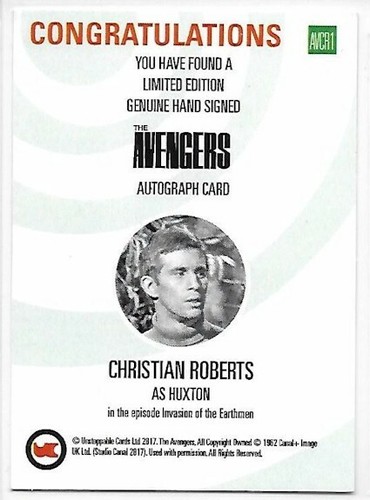 Complete Avengers Series 2 - AVCR1 Christian Roberts - Huxton Autograph Card (A) - Picture 3 of 3