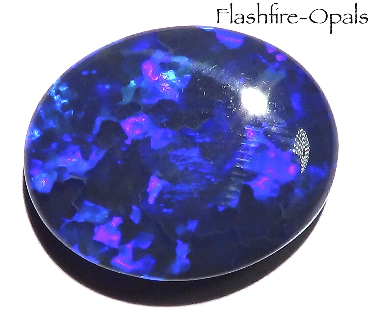 14 26ct. Gem Solid Black Opal Blue Purple Block Pattern Video Flashfire Opals